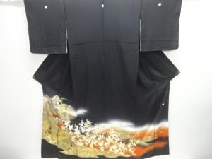 作家物　金彩寺塔に桜・十二単模様留袖（比翼付き）